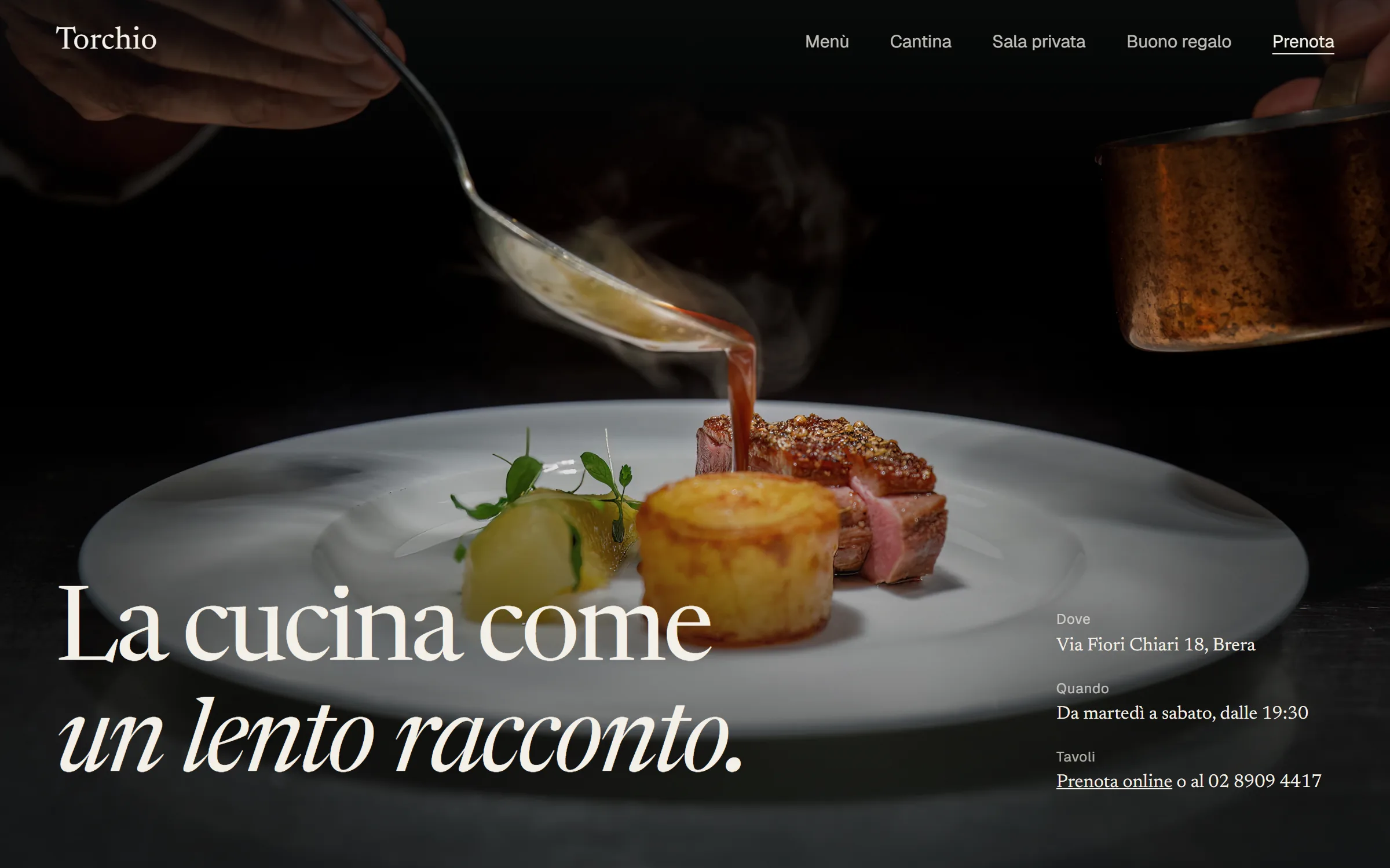 Torchio, sito per un ristorante